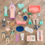 Casuta pentru papusi din lemn MDF Camila Mansion Dollhouse EZ Kraft Assembly cu Sunete si Lumini KidKraft